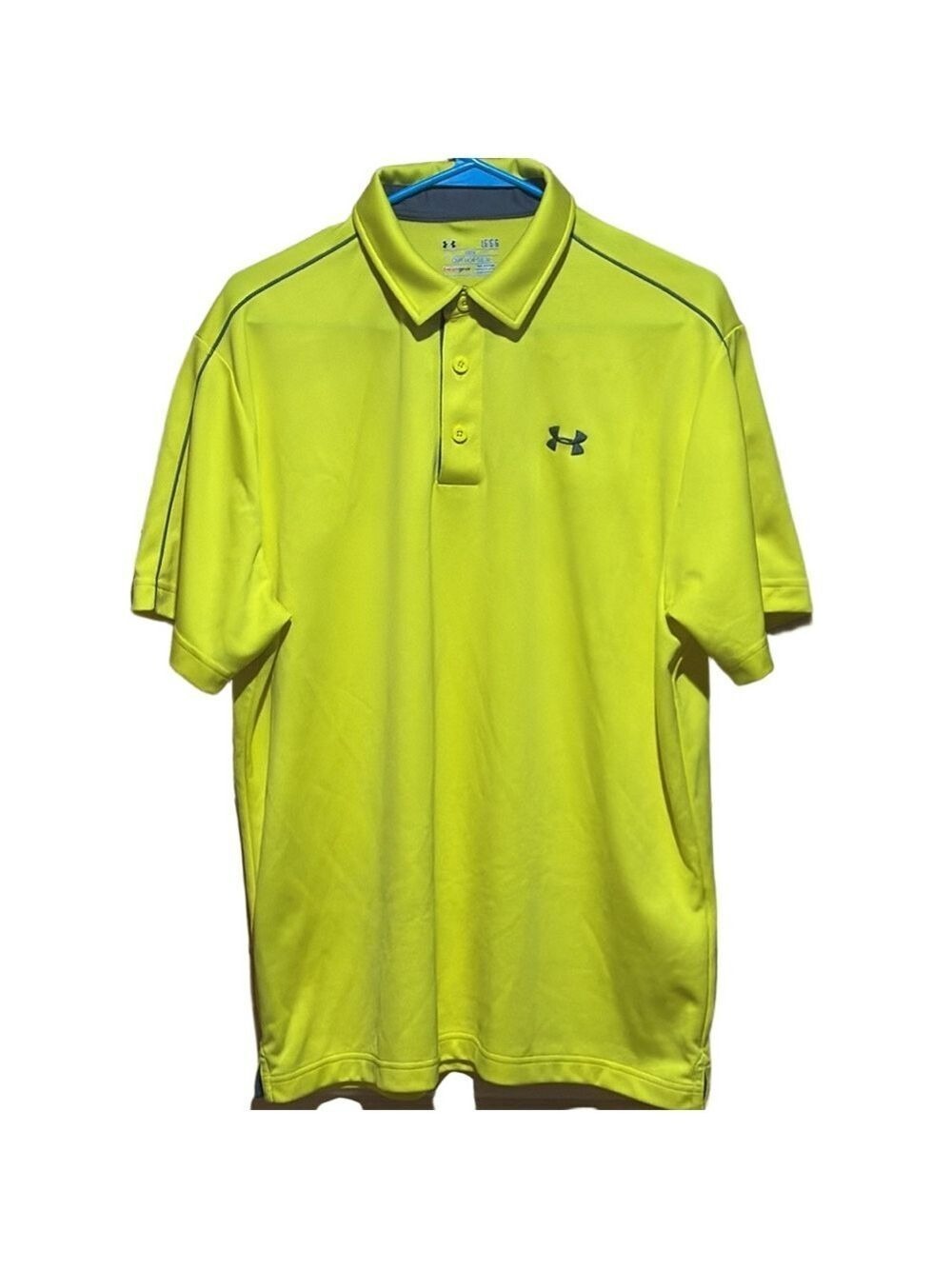 Under Armour Polo Shirt Large Neon Yellow